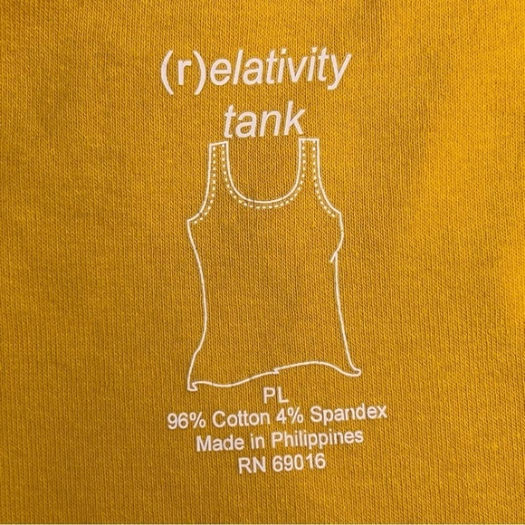 PETITE LARGE RELATIVITY YELLOW TANK TOP SLEEVELESS STRETCH CASUAL SCOOP NECKLINE - Picture 5 of 13